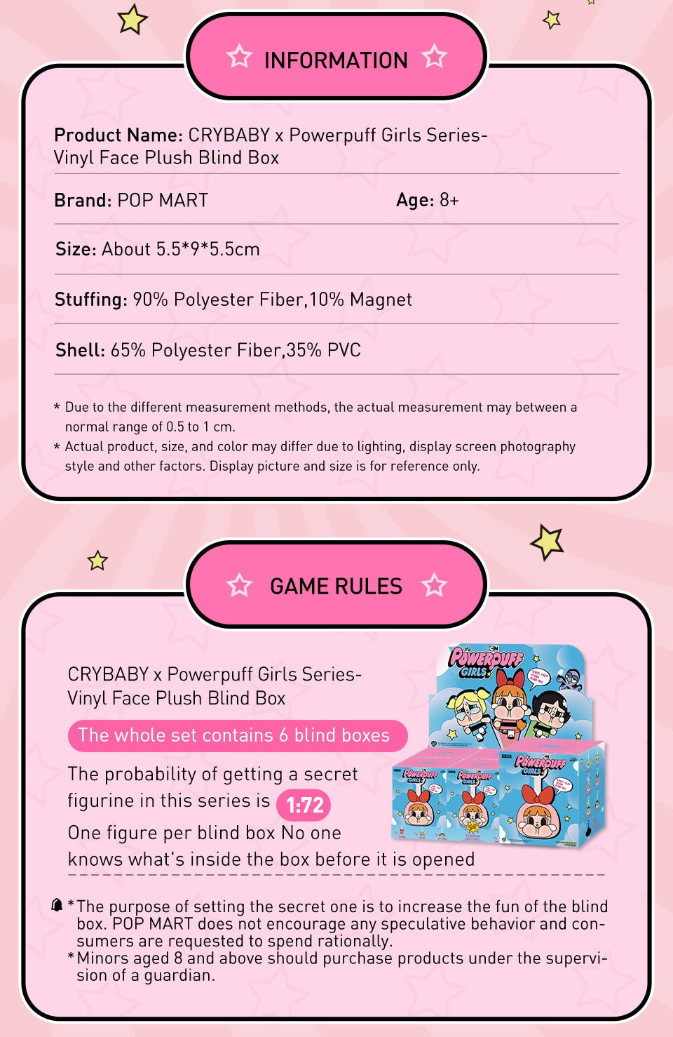 POP MART CryBaby × Powerpuff Girls Series – Vinyl Face Blind Box